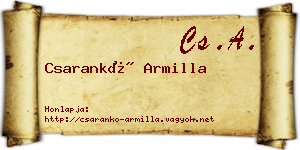 Csarankó Armilla névjegykártya